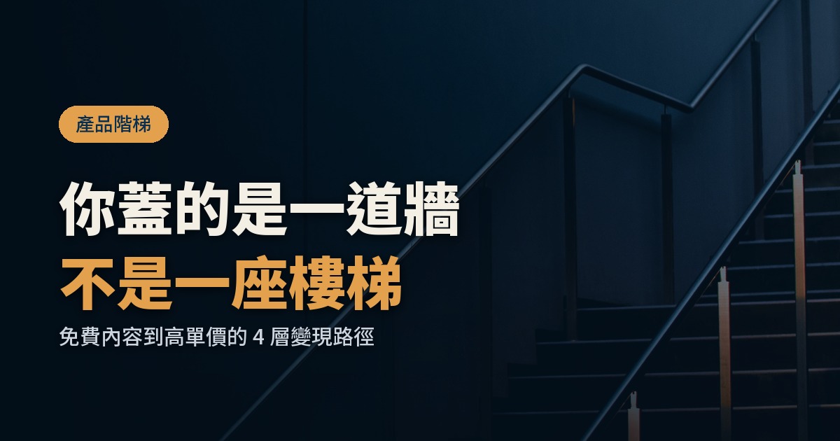 產品階梯怎麼設計？從免費內容到高單價的 4 層變現路徑